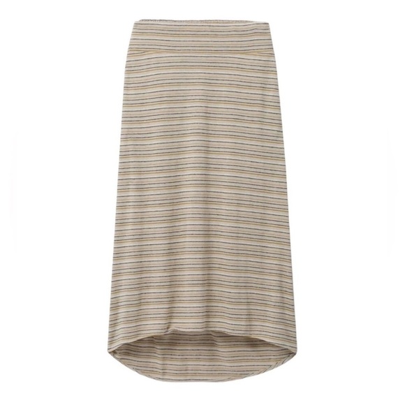Prana Dresses & Skirts - prAna Jasmine Maxi Hi-Low Skirt XL Stone Stripe